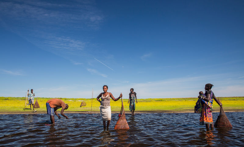 People fishing in the water