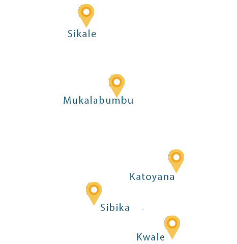 Map outlining locations of all the campsites in Liuwa Plain National Park