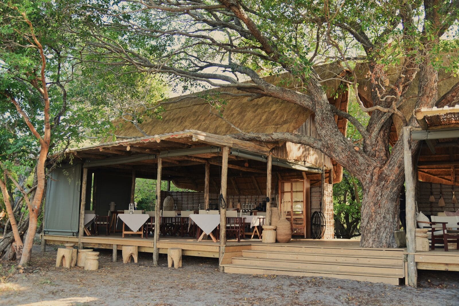 View of a dining area at Liuwa Camp