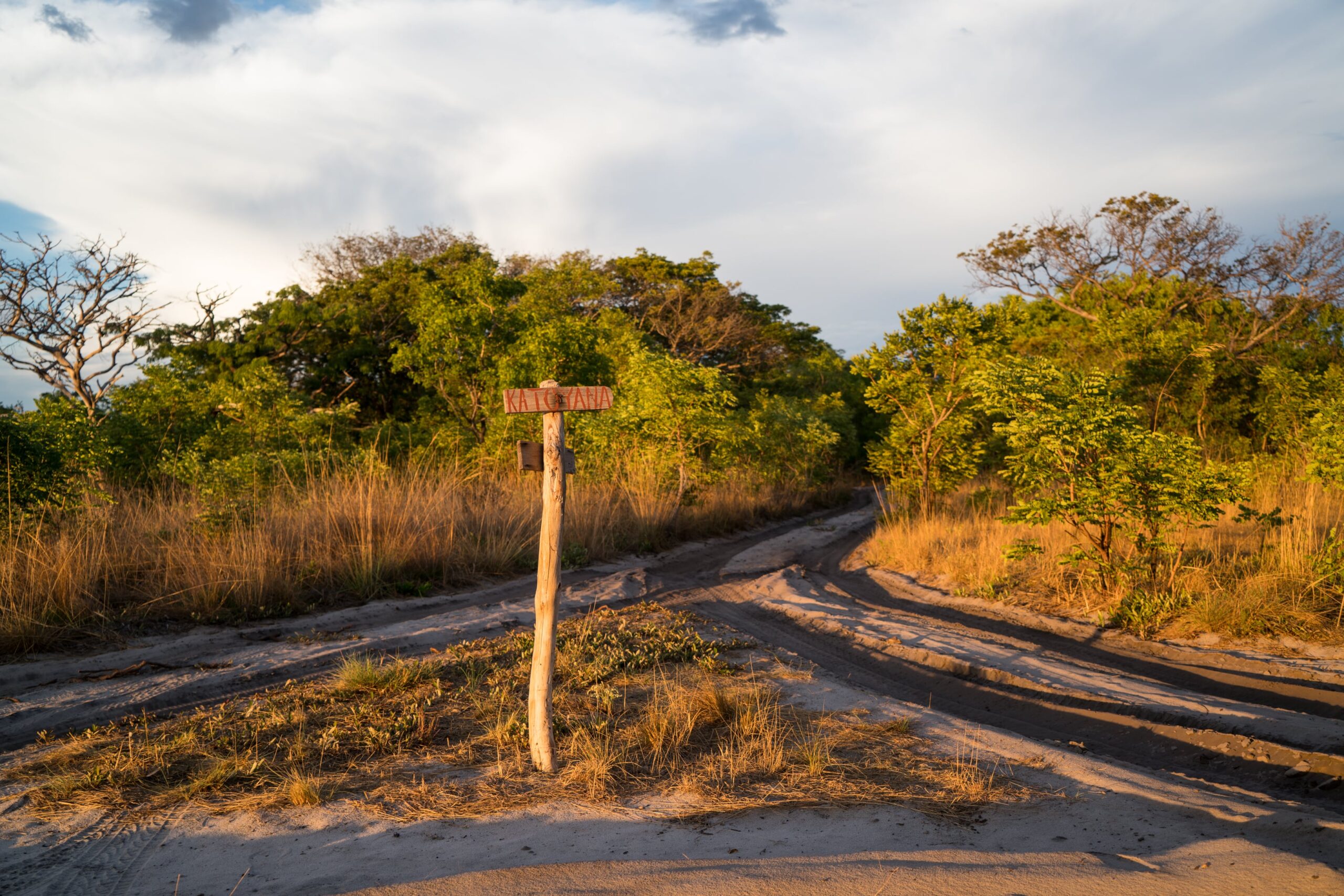 Roads leading to different areas of Liuwa Campsites